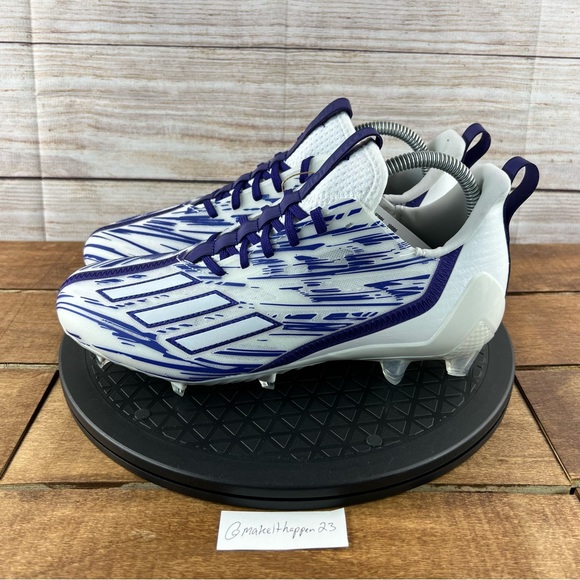 Adidas Adizero Football Cleats Purple White GZ6914 - Picture 3 of 13